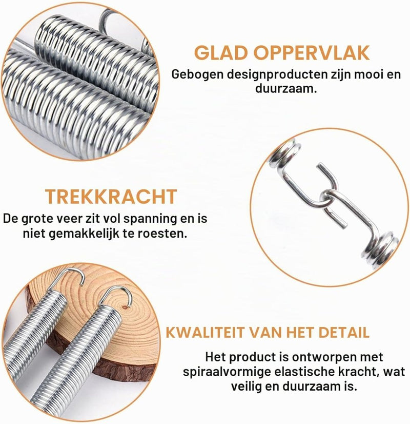 Laad afbeelding in Galerijviewer, Trampolineveren 10 stuks 140 mm met veertrekker – vervangingsveren – trampoline accessoires - happygetfit.com
