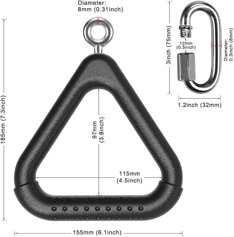 Load image into Gallery viewer, Trapeze ringen 2 stuks met karabijnhaken voor klimrek en schommel – monkey bars – speeltoestel accessoires - happygetfit.com
