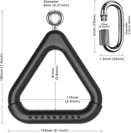 Trapeze ringen 2 stuks met karabijnhaken voor klimrek en schommel – monkey bars – speeltoestel accessoires - happygetfit.com