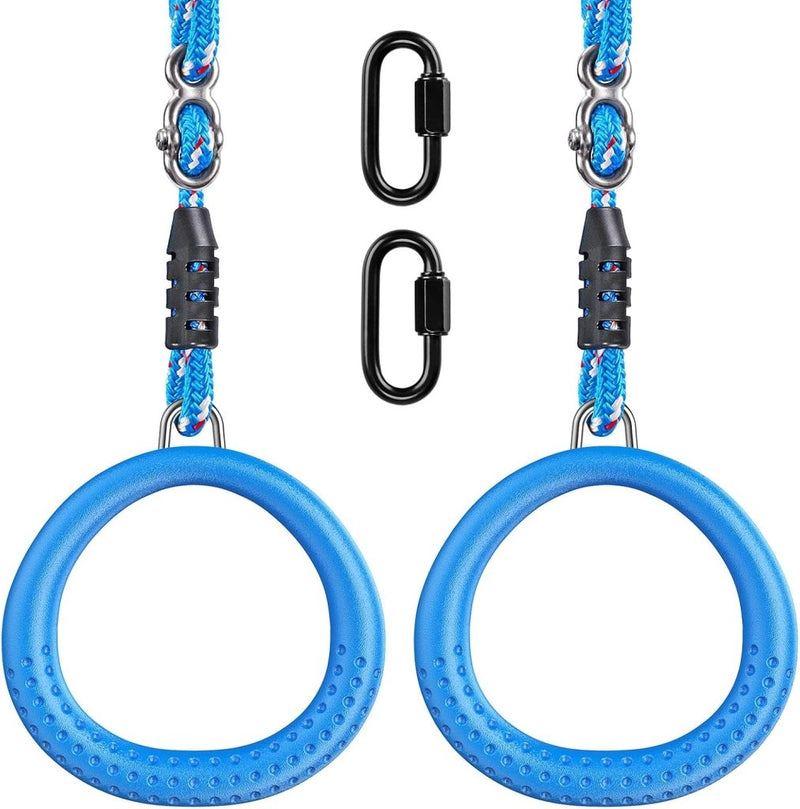 Load image into Gallery viewer, Trapeze ringen 2 stuks met karabijnhaken voor klimrek en schommel – monkey bars – speeltoestel accessoires - happygetfit.com

