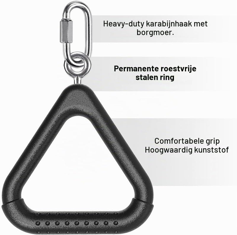 Load image into Gallery viewer, Trapeze ringen 2 stuks met karabijnhaken voor klimrek en schommel – monkey bars – speeltoestel accessoires - happygetfit.com
