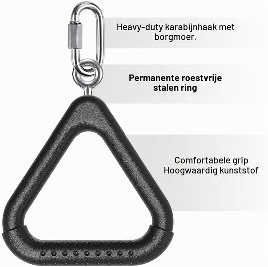 Trapeze ringen 2 stuks met karabijnhaken voor klimrek en schommel – monkey bars – speeltoestel accessoires - happygetfit.com