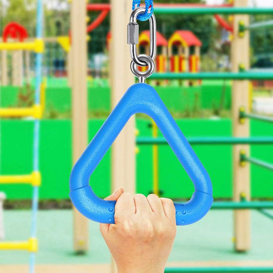 Trapeze ringen 2 stuks met karabijnhaken voor klimrek en schommel – monkey bars – speeltoestel accessoires - happygetfit.com