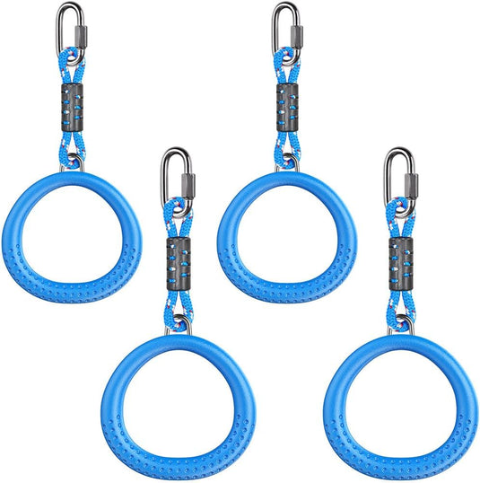 Trapeze ringen 2 stuks met karabijnhaken voor klimrek en schommel – monkey bars – speeltoestel accessoires - happygetfit.com