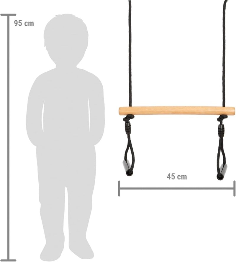 Chargez l'image dans la visionneuse de la galerie, Trapezeschommel 2-in-1 met gymnastiekringen en verstelbare touwen tot 100 kg – houten schommel - happygetfit.com
