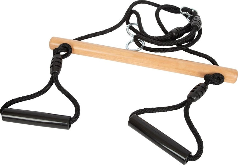 Chargez l'image dans la visionneuse de la galerie, Trapezeschommel 2-in-1 met gymnastiekringen en verstelbare touwen tot 100 kg – houten schommel - happygetfit.com
