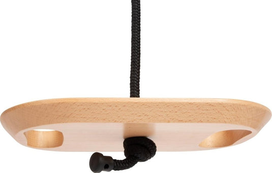 Trapezeschommel 2-in-1 met gymnastiekringen en verstelbare touwen tot 100 kg – houten schommel - happygetfit.com
