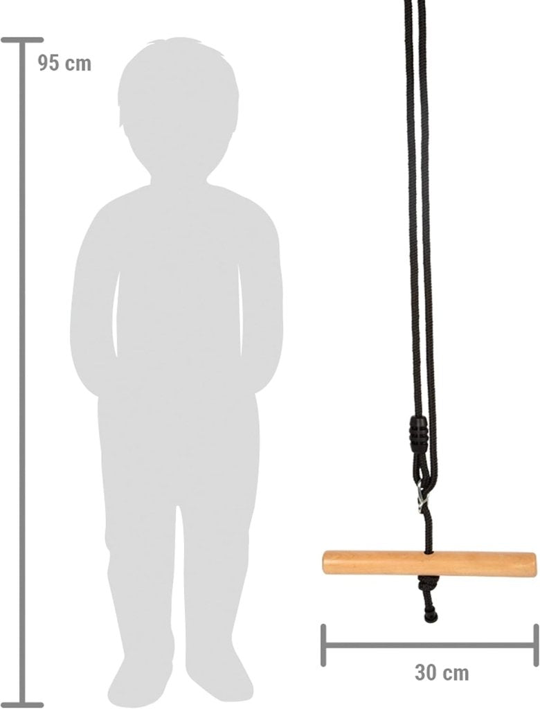Chargez l'image dans la visionneuse de la galerie, Trapezeschommel 2-in-1 met gymnastiekringen en verstelbare touwen tot 100 kg – houten schommel - happygetfit.com
