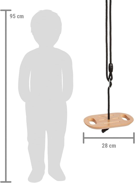 Trapezeschommel 2-in-1 met gymnastiekringen en verstelbare touwen tot 100 kg – houten schommel - happygetfit.com