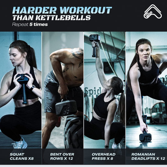 Tribe WOD Hammer Kettlebell 15-70lb + Adjustable | Cross Training Workout Equipment for Muscle Building, Cardio Fitness, Weights for Women & Men | Strength Training Kettlebells- New - happygetfit.com