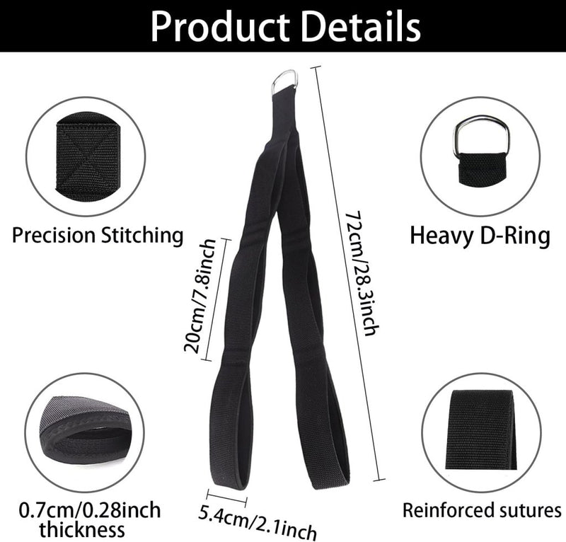 Laad afbeelding in Galerijviewer, Tricepstouw met 3 segmenten en gevoerde handgrepen voor kabelmachine – fitness kabelaccessoire – krachttraining - happygetfit.com
