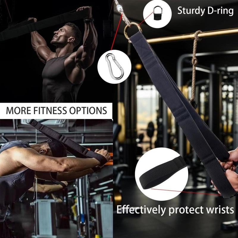 Laad afbeelding in Galerijviewer, Tricepstouw met 3 segmenten en gevoerde handgrepen voor kabelmachine – fitness kabelaccessoire – krachttraining - happygetfit.com
