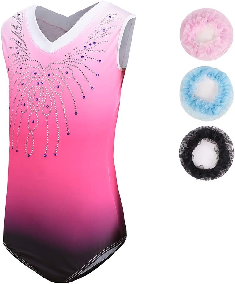 Load image into Gallery viewer, Turnpakje voor meisjes, lange mouwen, mouwloos, kleurverloop, glanzend, gymnastiekpanty voor dansen, ballet, gymnastiek, atletiek, peuters, meisjes - happygetfit.com
