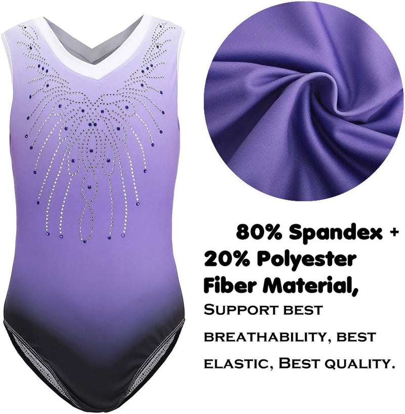 Load image into Gallery viewer, Turnpakje voor meisjes, lange mouwen, mouwloos, kleurverloop, glanzend, gymnastiekpanty voor dansen, ballet, gymnastiek, atletiek, peuters, meisjes - happygetfit.com
