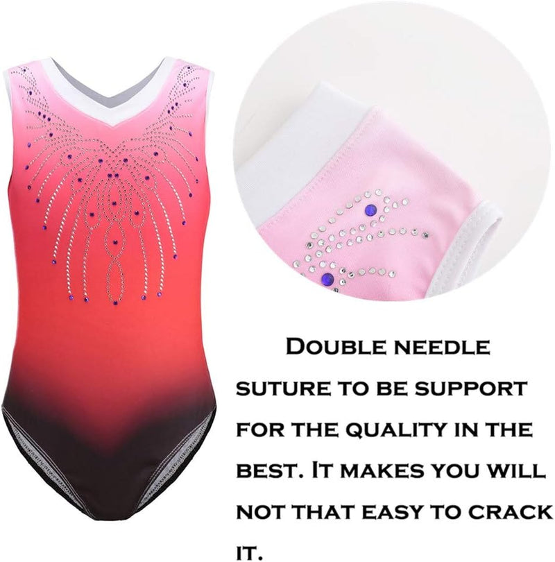 Load image into Gallery viewer, Turnpakje voor meisjes, lange mouwen, mouwloos, kleurverloop, glanzend, gymnastiekpanty voor dansen, ballet, gymnastiek, atletiek, peuters, meisjes - happygetfit.com

