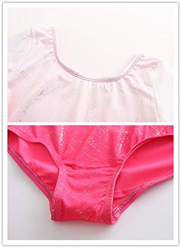 Turnpakje voor meisjes, lange mouwen, mouwloos, kleurverloop, glanzend, gymnastiekpanty voor dansen, ballet, gymnastiek, atletiek, peuters, meisjes - happygetfit.com