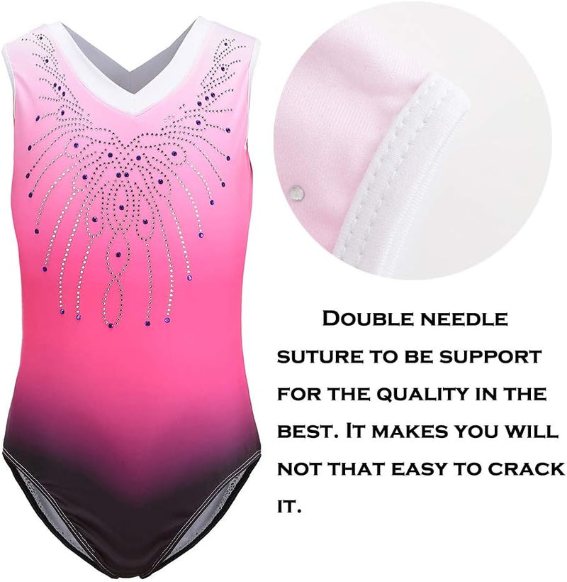 Load image into Gallery viewer, Turnpakje voor meisjes, lange mouwen, mouwloos, kleurverloop, glanzend, gymnastiekpanty voor dansen, ballet, gymnastiek, atletiek, peuters, meisjes - happygetfit.com
