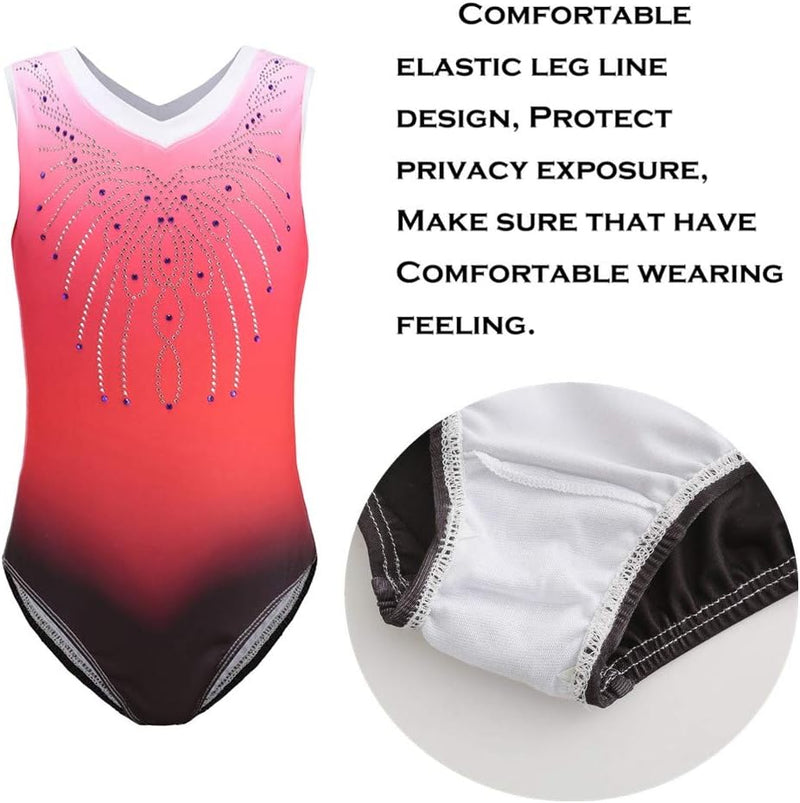 Load image into Gallery viewer, Turnpakje voor meisjes, lange mouwen, mouwloos, kleurverloop, glanzend, gymnastiekpanty voor dansen, ballet, gymnastiek, atletiek, peuters, meisjes - happygetfit.com
