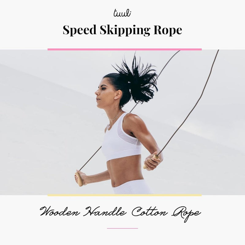 Load image into Gallery viewer, Tuuli Accessories – Jump Rope with Wooden Handles and Cotton Rope, Skipping Rope for All Ages, Exercise Tool for Fitness, 230 centimeters - happygetfit.com
