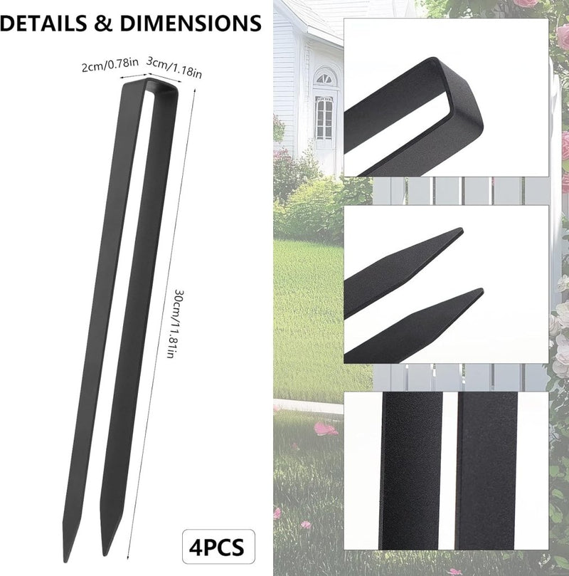 Carica immagine in Galleria Viewer, U-vormige grondankers 4 stuks 30 cm van gepoedercoat staal – tuinankers – trampoline haringen - happygetfit.com
