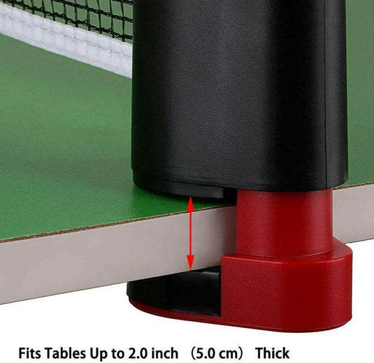 Uitschuifbaar tafeltennisnet tot 190 cm met verstelbare klemmen voor tafels tot 5 cm dik – pingpongnet – tafeltennisaccessoires - happygetfit.com