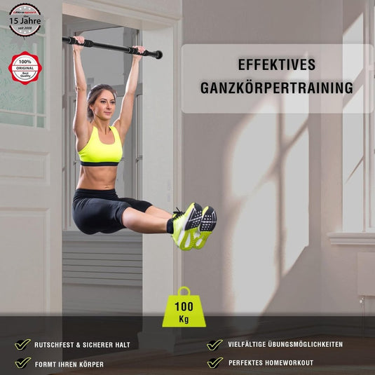 Ultrasport 2-Way Pull-Up Bar, Individually Adjustable to Doors with a Width of 63-93 cm/Pull-Up Bar Made of Sturdy Steel, Maximum User Weigh up to 100 kg - Door Pull-Up Bar for Upper Body Workout - happygetfit.com