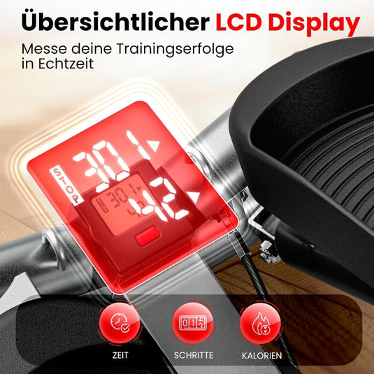 Ultrasport Swing Stepper - hometrainer met trainingscomputer, compacte stepper voor been- en billentraining - happygetfit.com