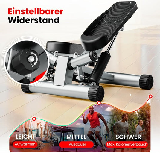 Ultrasport Swing Stepper - hometrainer met trainingscomputer, compacte stepper voor been- en billentraining - happygetfit.com
