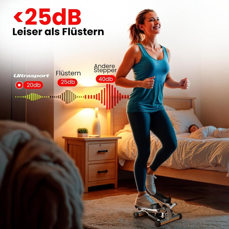 Laad afbeelding in Galerijviewer, Ultrasport Swing Stepper - hometrainer met trainingscomputer, compacte stepper voor been- en billentraining - happygetfit.com
