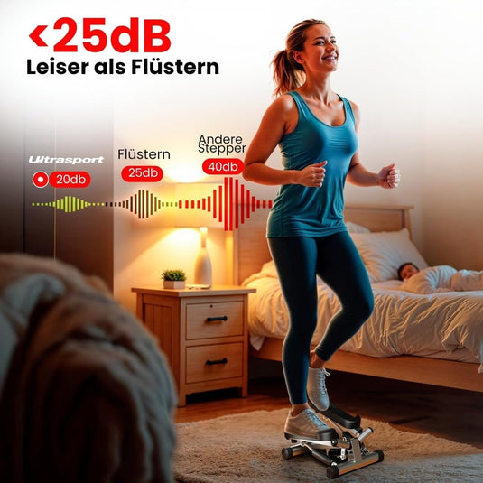 Ultrasport Swing Stepper - hometrainer met trainingscomputer, compacte stepper voor been- en billentraining - happygetfit.com