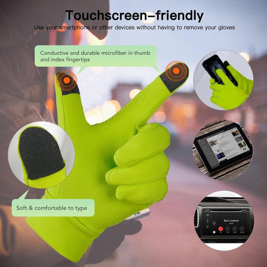 Unigear Touchscreen Handschoenen, Sporthandschoenen voor Dames en Heren, Outdoorhandschoenen, Warme Winddichte Winterhandschoenen, Antislip, Volledige Vingers voor Hardlopen, Autorijden, Fietsen - happygetfit.com