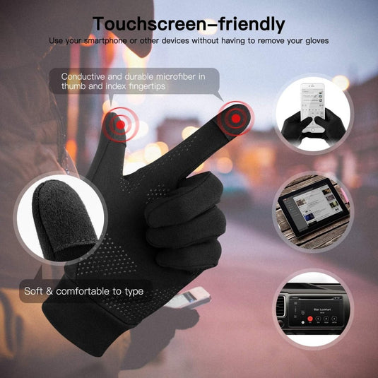 Unigear Touchscreen Handschoenen, Sporthandschoenen voor Dames en Heren, Outdoorhandschoenen, Warme Winddichte Winterhandschoenen, Antislip, Volledige Vingers voor Hardlopen, Autorijden, Fietsen - happygetfit.com