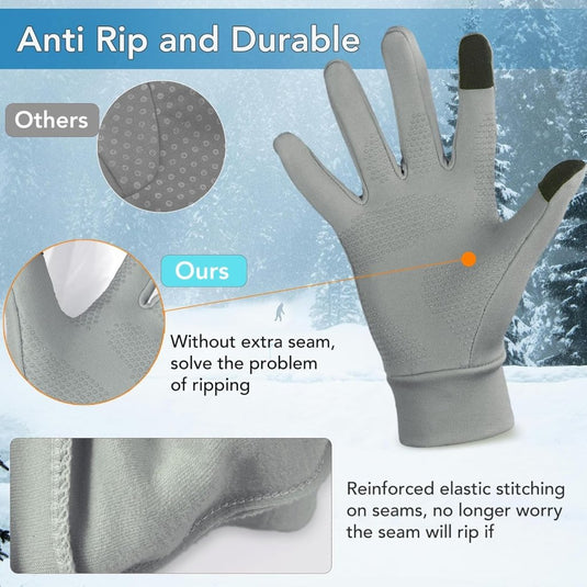 Unigear Touchscreen Handschoenen, Sporthandschoenen voor Dames en Heren, Outdoorhandschoenen, Warme Winddichte Winterhandschoenen, Antislip, Volledige Vingers voor Hardlopen, Autorijden, Fietsen - happygetfit.com