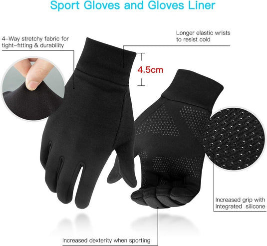 Unigear Touchscreen Handschoenen, Sporthandschoenen voor Dames en Heren, Outdoorhandschoenen, Warme Winddichte Winterhandschoenen, Antislip, Volledige Vingers voor Hardlopen, Autorijden, Fietsen - happygetfit.com