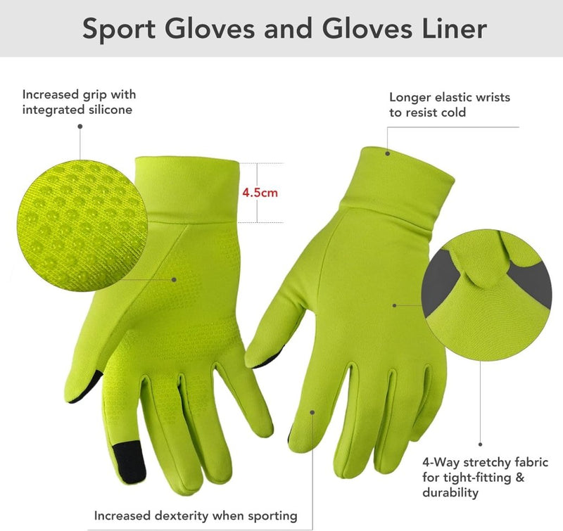 Laad afbeelding in Galerijviewer, Unigear Touchscreen Handschoenen, Sporthandschoenen voor Dames en Heren, Outdoorhandschoenen, Warme Winddichte Winterhandschoenen, Antislip, Volledige Vingers voor Hardlopen, Autorijden, Fietsen - happygetfit.com
