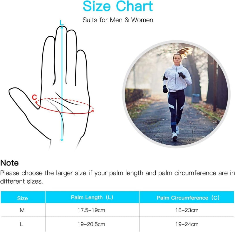 Laad afbeelding in Galerijviewer, Unigear Touchscreen Handschoenen, Sporthandschoenen voor Dames en Heren, Outdoorhandschoenen, Warme Winddichte Winterhandschoenen, Antislip, Volledige Vingers voor Hardlopen, Autorijden, Fietsen - happygetfit.com
