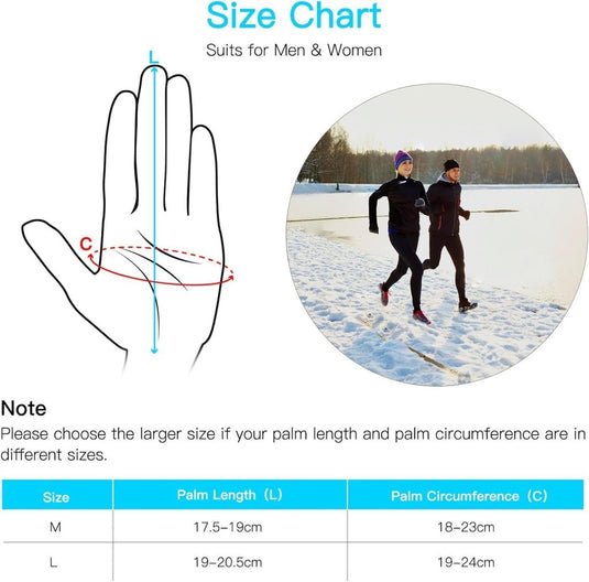 Unigear Touchscreen Handschoenen, Sporthandschoenen voor Dames en Heren, Outdoorhandschoenen, Warme Winddichte Winterhandschoenen, Antislip, Volledige Vingers voor Hardlopen, Autorijden, Fietsen - happygetfit.com