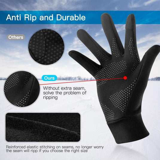 Unigear Touchscreen Handschoenen, Sporthandschoenen voor Dames en Heren, Outdoorhandschoenen, Warme Winddichte Winterhandschoenen, Antislip, Volledige Vingers voor Hardlopen, Autorijden, Fietsen - happygetfit.com