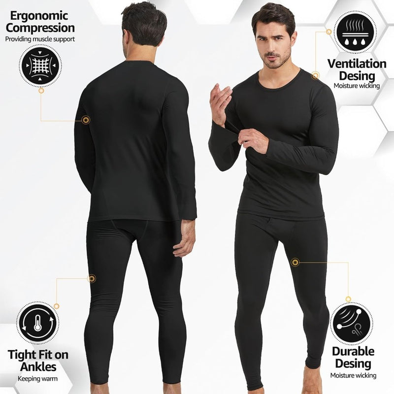 Load image into Gallery viewer, UNIQUEBELLA Functioneel ondergoed voor heren, ademend, ski-ondergoed voor mannen, winter, thermisch ondergoed voor joggen, fietsen, voetbal, skiën, motorfiets, warm - happygetfit.com
