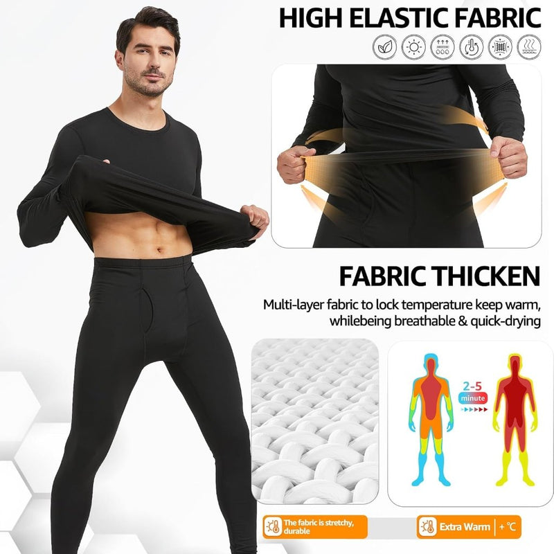 Load image into Gallery viewer, UNIQUEBELLA Functioneel ondergoed voor heren, ademend, ski-ondergoed voor mannen, winter, thermisch ondergoed voor joggen, fietsen, voetbal, skiën, motorfiets, warm - happygetfit.com
