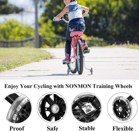 Universele steunwielen, fietssteunwielen voor kinderen, hulpwielen voor kinderfiets, fietstraining, steunwielen voor kinderfiets, kinderfiets, steunwielen - happygetfit.com