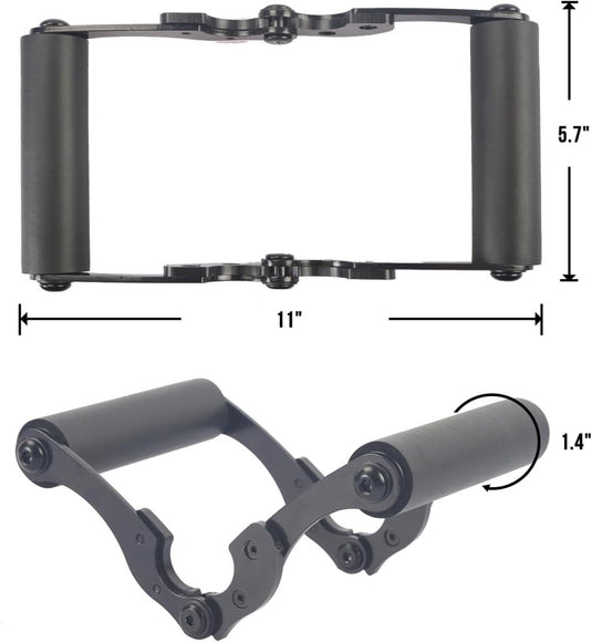V-bar roeigreep met dubbele handgreep en antislip rubber – T-bar row handvat – fitness accessoire - happygetfit.com