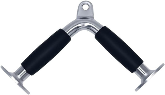 V-bar triceps handgreep met draaibare aansluiting en rubberen grip – kabelgreep – fitness accessoire - happygetfit.com