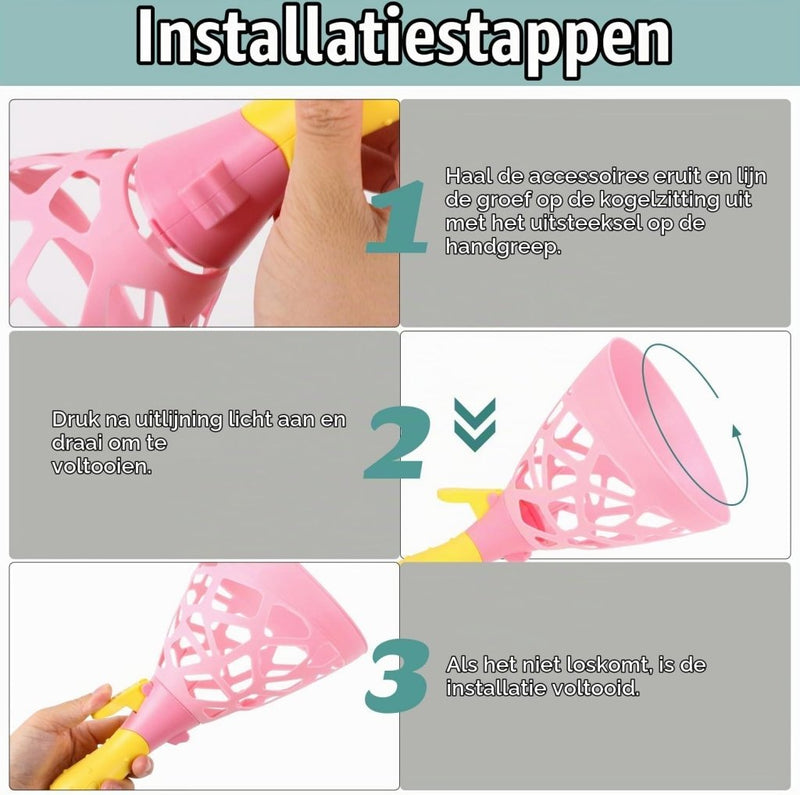 Laad afbeelding in Galerijviewer, Vangbalspel 12-delig met 2 werpmanden en 10 ballen voor binnen en buiten – balvangspel – behendigheidsspel - happygetfit.com
