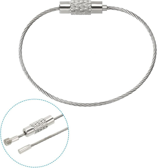 Veiligheidskabel van roestvrij staal met dubbele lus (5 stuks) - Staalkabel beveiliging met schroefverbinding - Borgkabel podiumverlichting & bagage - happygetfit.com