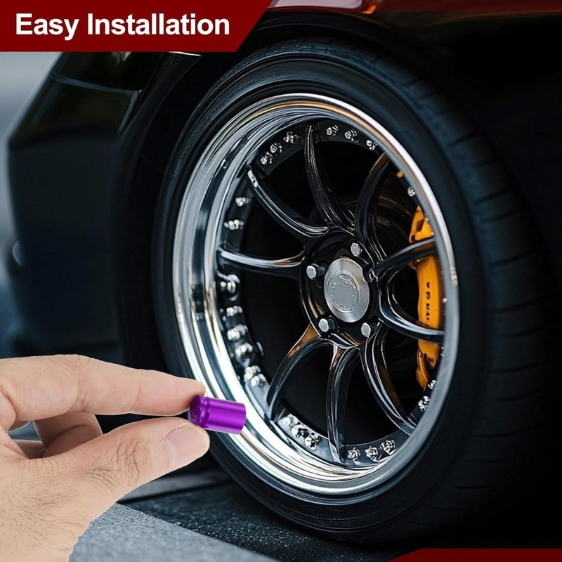 Chargez l'image dans la visionneuse de la galerie, Ventieldoppen 4 stuks 16 x 10 mm van aluminium paars – bandendoppen – fiets auto accessoires - happygetfit.com
