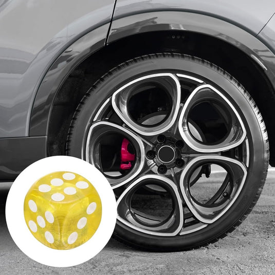 Ventieldoppen 4 stuks dobbelsteen design 14 x 14 mm blauw – kunststof bandendoppen – fiets auto accessoires - happygetfit.com