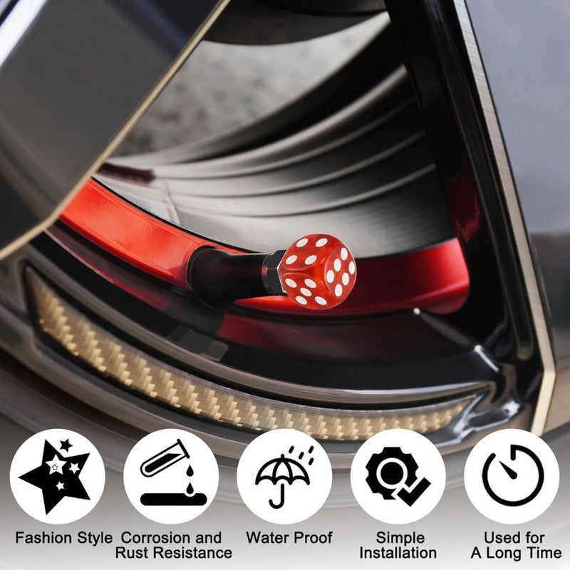 Load image into Gallery viewer, Ventieldoppen 8 stuks dobbelsteen design 14 x 14 mm paars – kunststof bandendoppen – fiets auto accessoires - happygetfit.com
