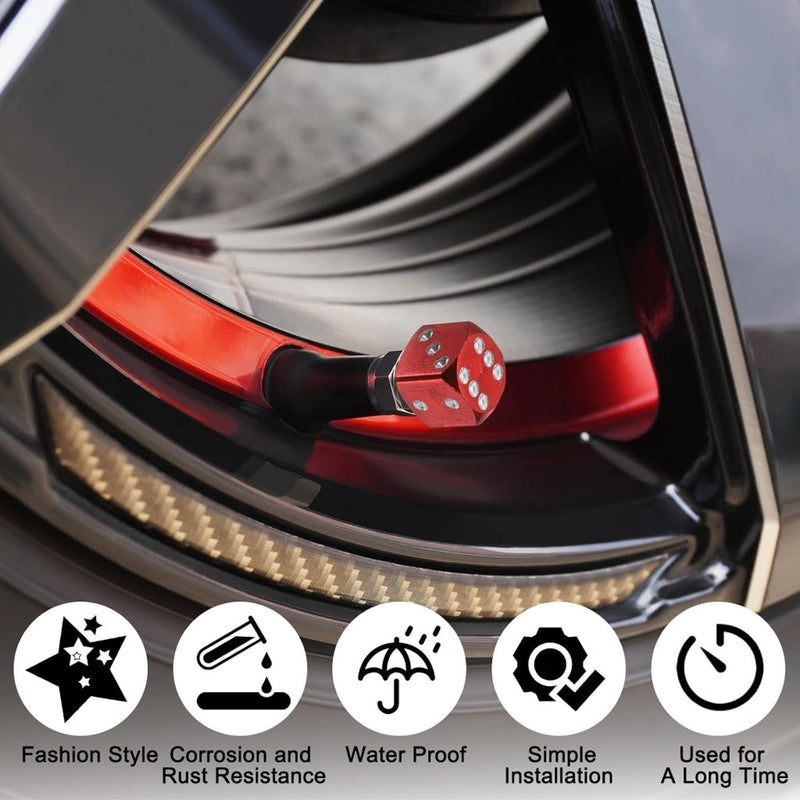 Chargez l'image dans la visionneuse de la galerie, Ventieldoppen 8 stuks dobbelsteen design van aluminium hemelsblauw – bandendoppen – fiets auto accessoires - happygetfit.com
