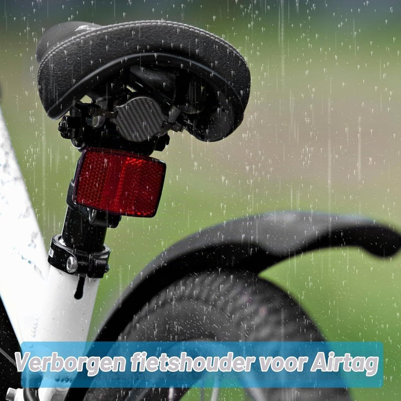 Laad afbeelding in Galerijviewer, Verborgen AirTag fietshouder van ABS kunststof met 8 kabelbinders voor montage onder fietszadel – trackerhouder – fietsbeveiliging - happygetfit.com
